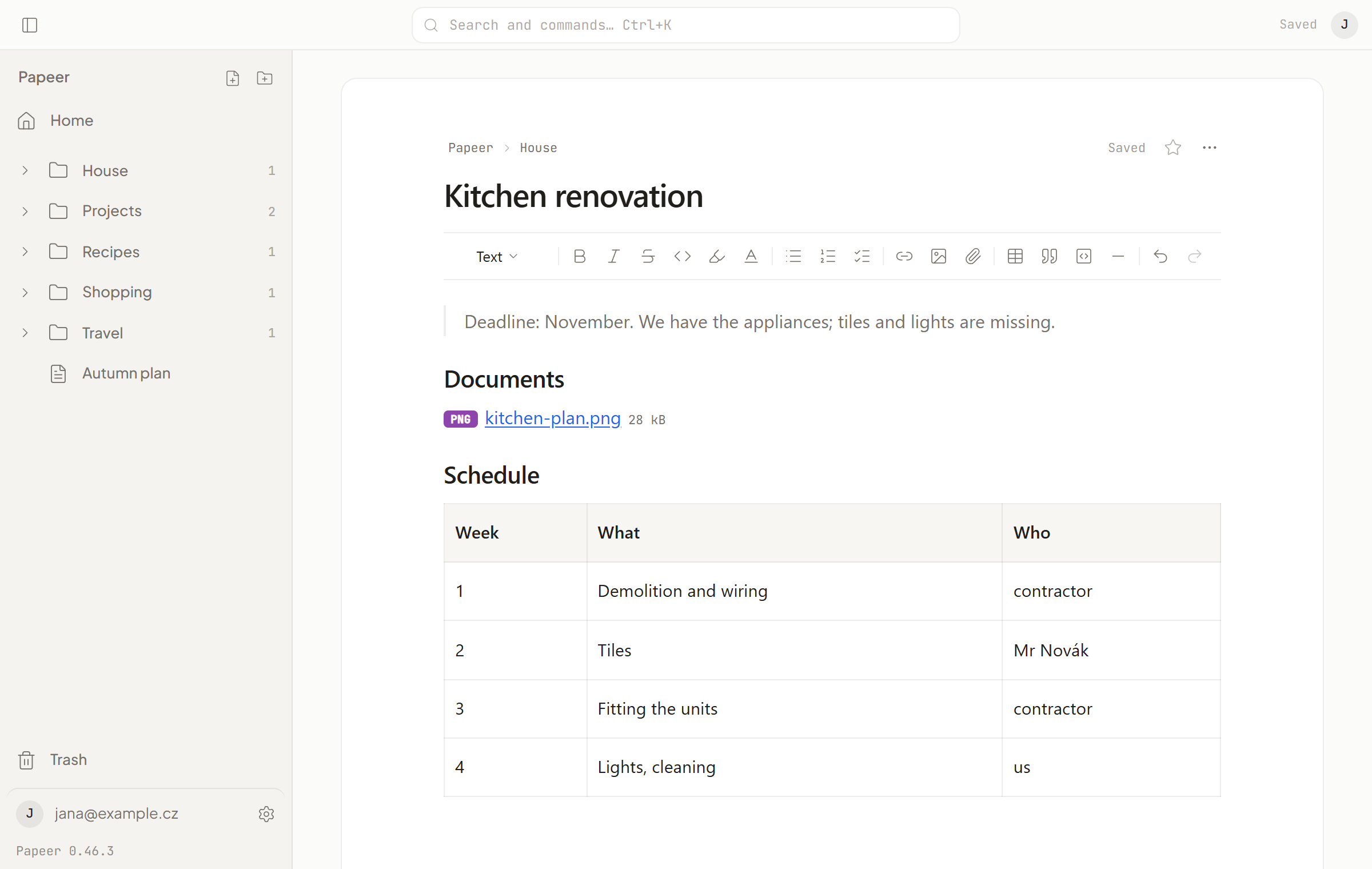 Preview of a PDF attachment in Papeer
