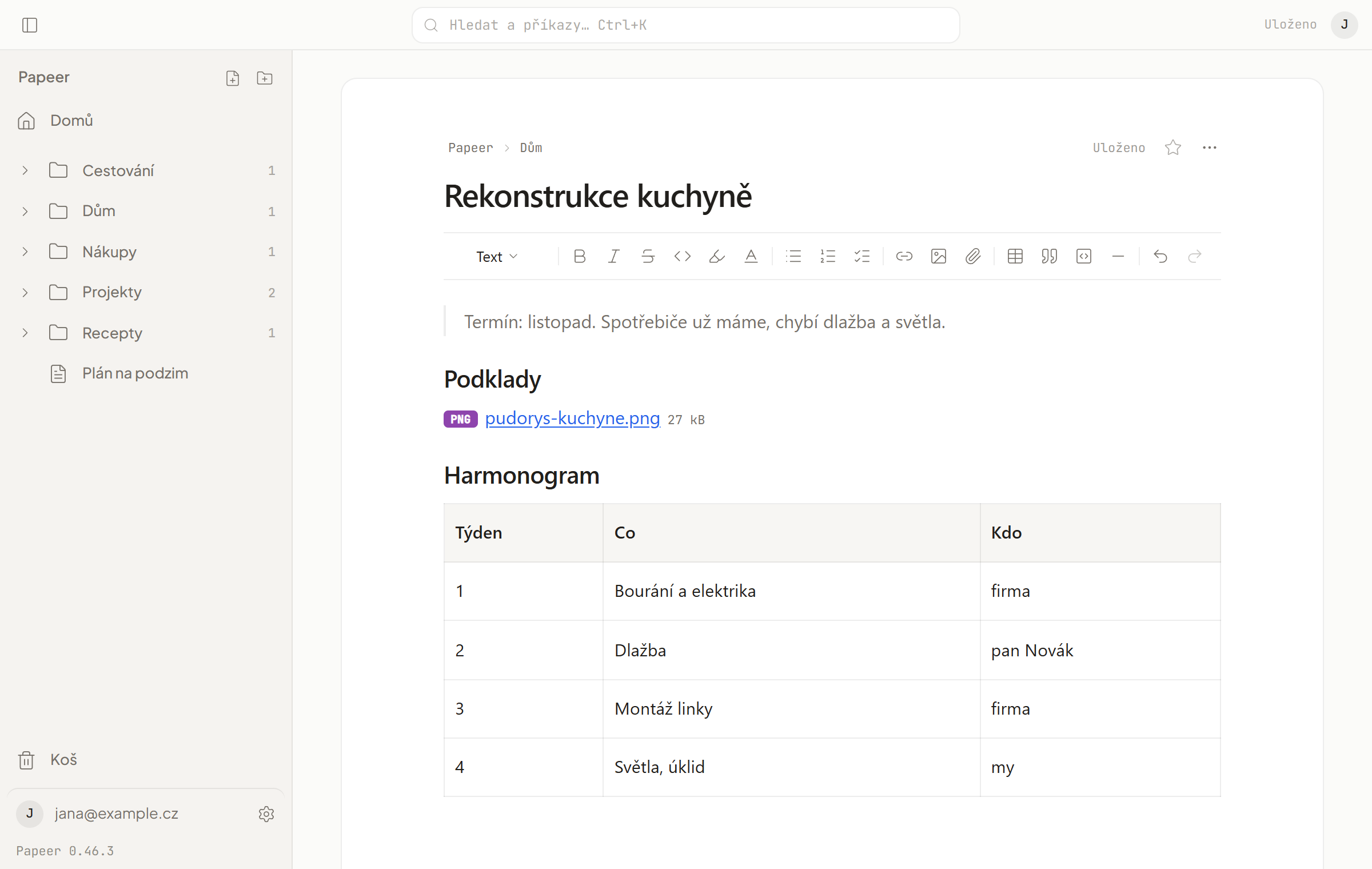 Náhled PDF přílohy v Papeeru